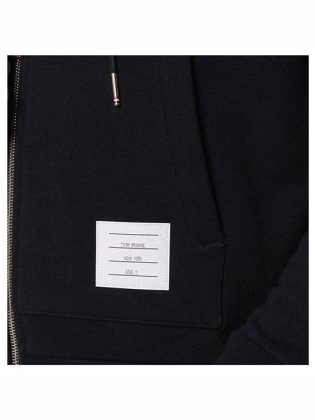 Center Back Stripe Cotton Zip Up Hoodie Navy - THOM BROWNE - BALAAN 5