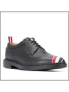 Men's Diagonal RWB Stripe Long Wing Brogue Black - THOM BROWNE - BALAAN.