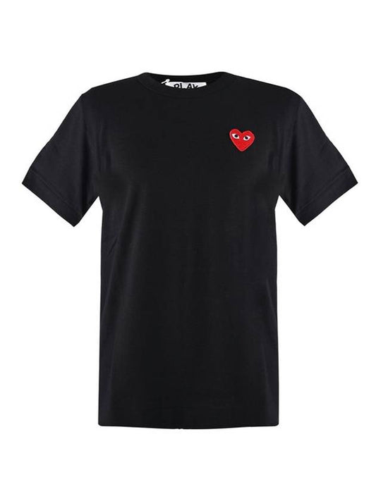 Red Heart Short Sleeve T-Shirt P1 T107 1 Black - COMME DES GARCONS - BALAAN 1