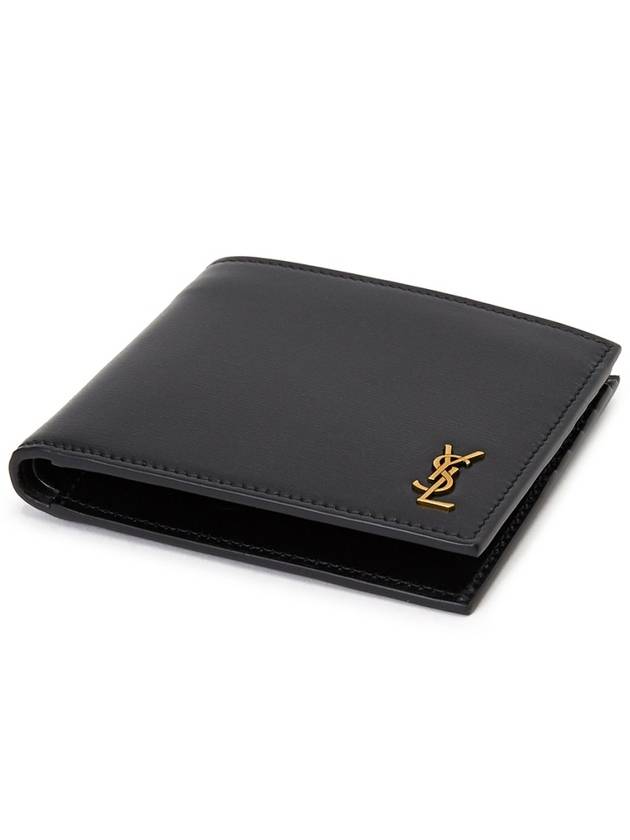 Tiny Monogram Half Wallet Black Gold - SAINT LAURENT - BALAAN 4