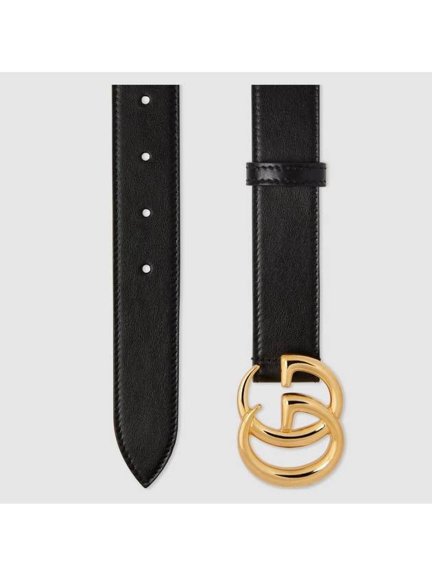 Men's GG Marmont Buckle Belt Black - GUCCI - BALAAN 4