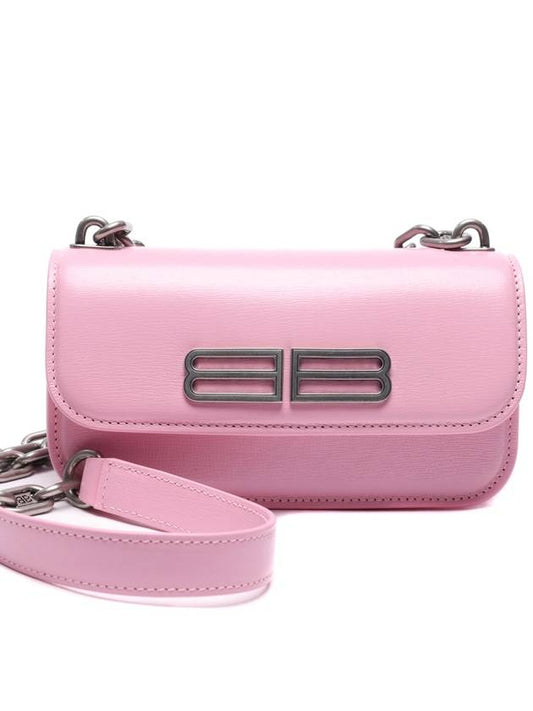 Gossip BB Logo Chain XS Cross Bag Pink - BALENCIAGA - BALAAN.