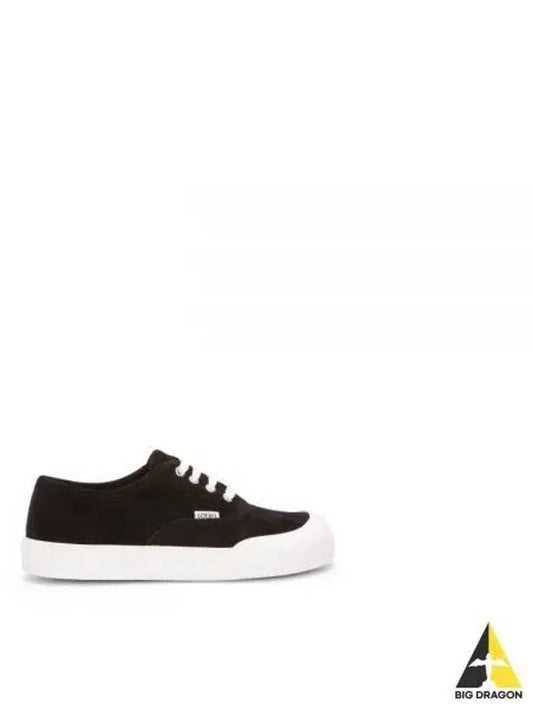 Terra Vulca Suede Low Top Sneakers Black - LOEWE - BALAAN 2