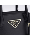 Triangle Logo Saffiano Leather Tote Bag Black - PRADA - BALAAN 4