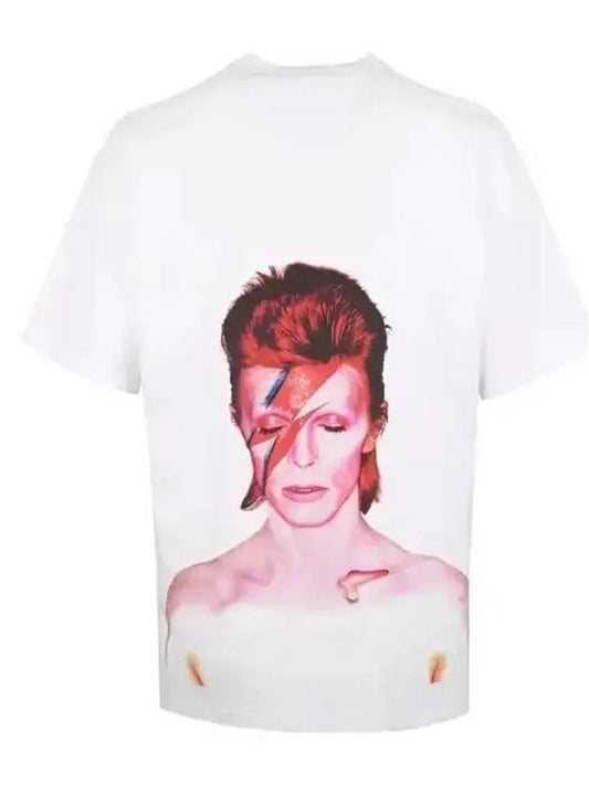David Bowie back printing short sleeve t-shirt white - IH NOM UH NIT - BALAAN.