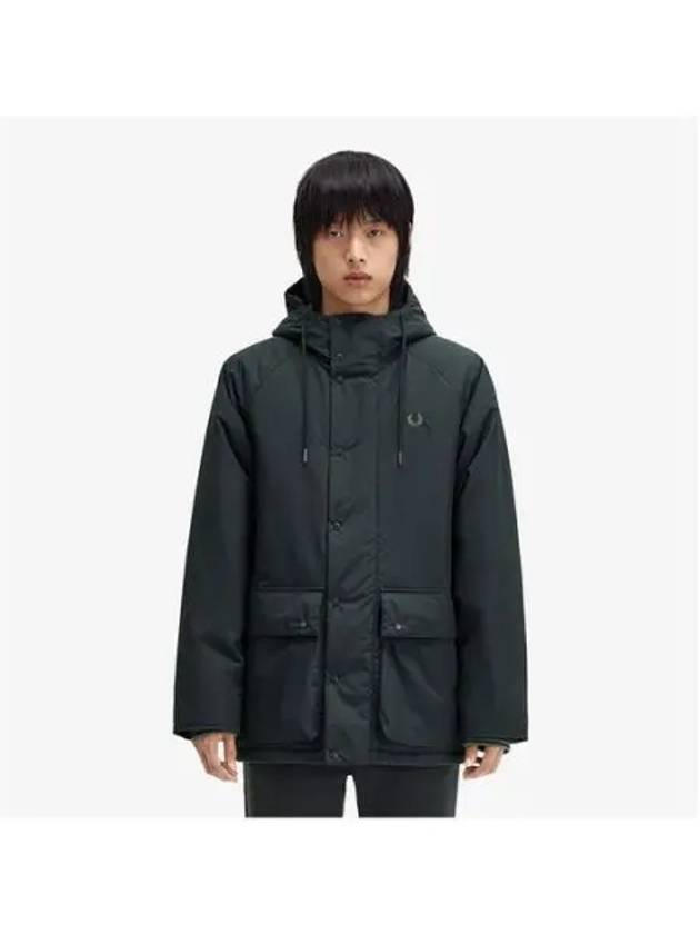 Fred Perry Sport Padded Zip Through Jacket Night Green AFPM243J519 Q20 - FRED PERRY - BALAAN 1