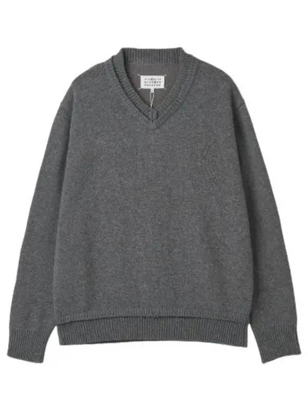 V neck knit anthracite - MAISON MARGIELA - BALAAN 1