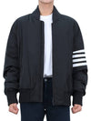 Poly Twill 4-Bar Oversized Knit Down Bomber Jacket Charcoal - THOM BROWNE - BALAAN 4