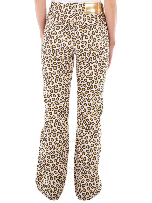 Rabanne Leopard Natural Movida Printed Flared Jeans, Brand Size 36 (US Size 4) - PACO RABANNE - BALAAN 3