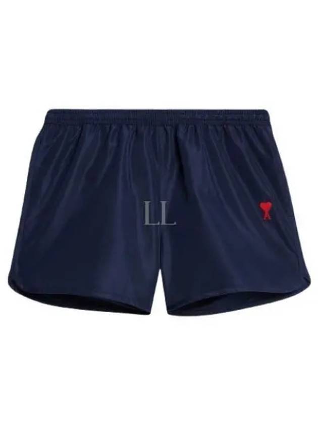 Heart Logo Swim Shorts Navy Blue - AMI - BALAAN 2