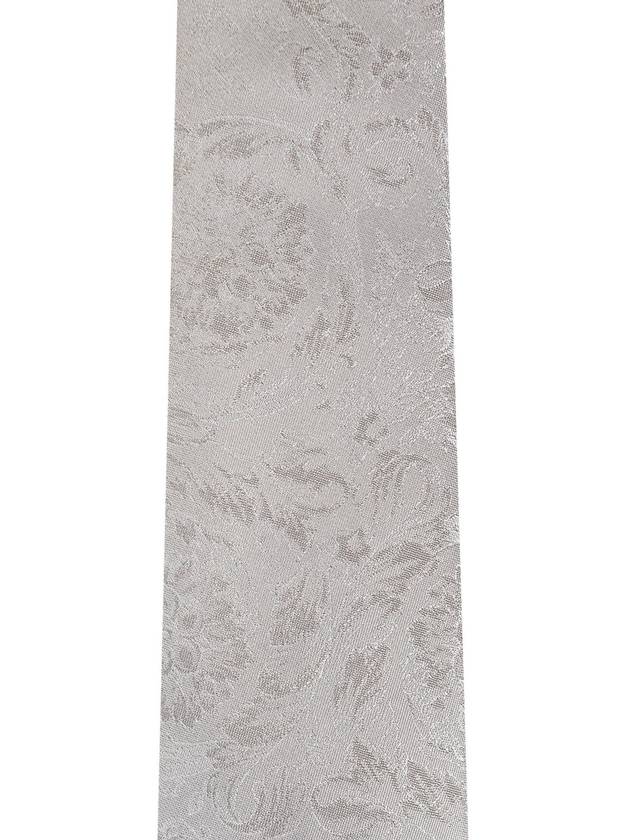 Barocco Jacquard Silk Tie Pearl Grey - VERSACE - BALAAN 4