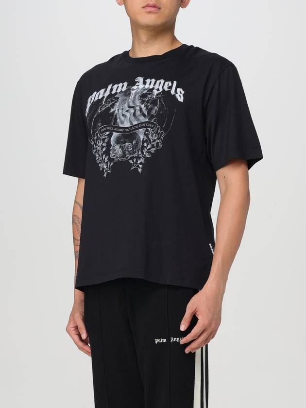 Statement Pencil Short Sleeve T-Shirt Black - PALM ANGELS - BALAAN 4