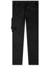 Brushed Textured Recycled Cotton Cargo Pants Black - STONE ISLAND - BALAAN 3