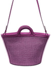 Leather Raffia Tropicalia Tote Bag Purple - MARNI - BALAAN 5