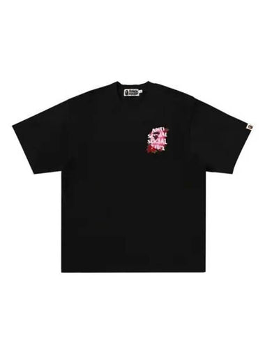 Anti Social Club Bape Ape Camo Short Sleeve T Shirt Black - ANTI SOCIAL SOCIAL CLUB - BALAAN 1