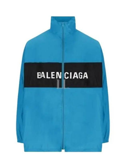 Logo Print Nylon Windbreaker Blue - BALENCIAGA - BALAAN 2