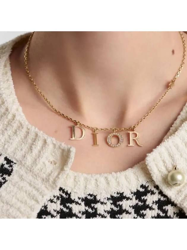 Revolution White Crystal Necklace Gold - DIOR - BALAAN 4