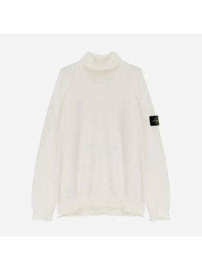 Logo Wappen Patch Cotton Turtleneck Ivory - STONE ISLAND - BALAAN 2