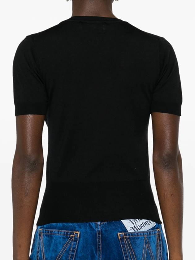 ORB Logo Short Sleeve Knit Top Black - VIVIENNE WESTWOOD - BALAAN 4