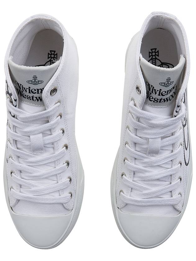 logo canvas high-top sneakers white - VIVIENNE WESTWOOD - BALAAN 7