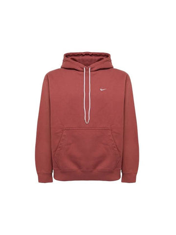 Swoosh Crew Neck Brushed Hoodie Canyon Rust - NIKE - BALAAN 1