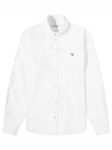FOX HEAD EMBROIDERY CLASSIC SHIRT HM00435WC0025 WHP100 Fox head embroidery classic shirt 658402 - MAISON KITSUNE - BALAAN 1