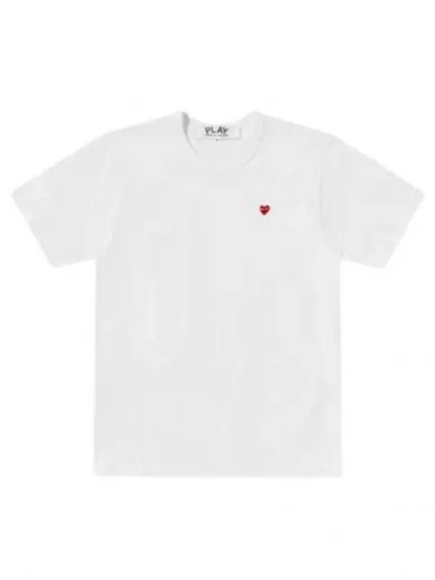 Mini Red Heart Wappen Short Sleeve T-Shirt  White - COMME DES GARCONS - BALAAN 2