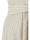 Aerovia Striped Belt Linen Sleeveless Midi Dress Sand - MAX MARA - BALAAN 4