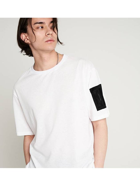 tnr Sleeve Pocket Round T Shirt White - TENER - BALAAN 1