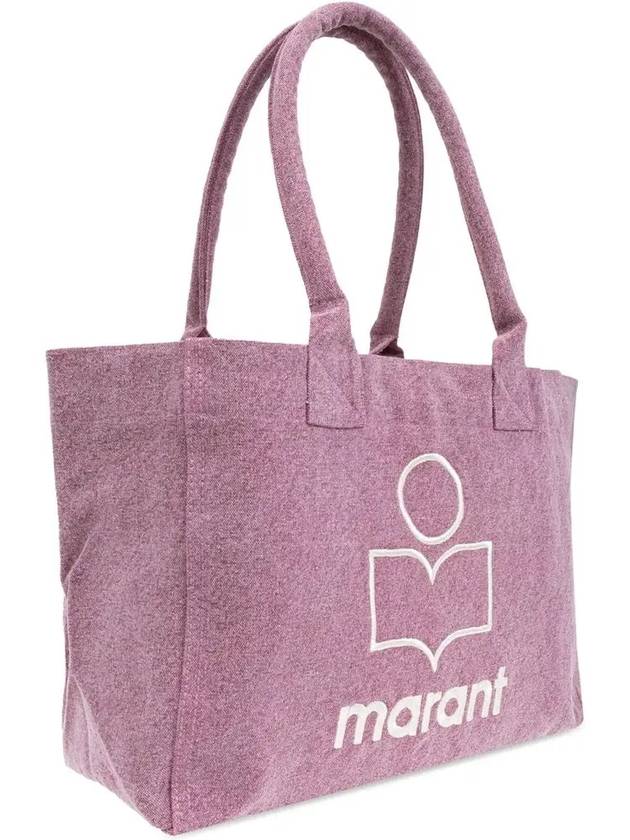 Yenky Zipper Logo Washed Cotton Tote Bag Pink - ISABEL MARANT - BALAAN 5