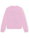 Graphic Peach Round Neck Pullover Knit Top Pink - GANNI - BALAAN 5