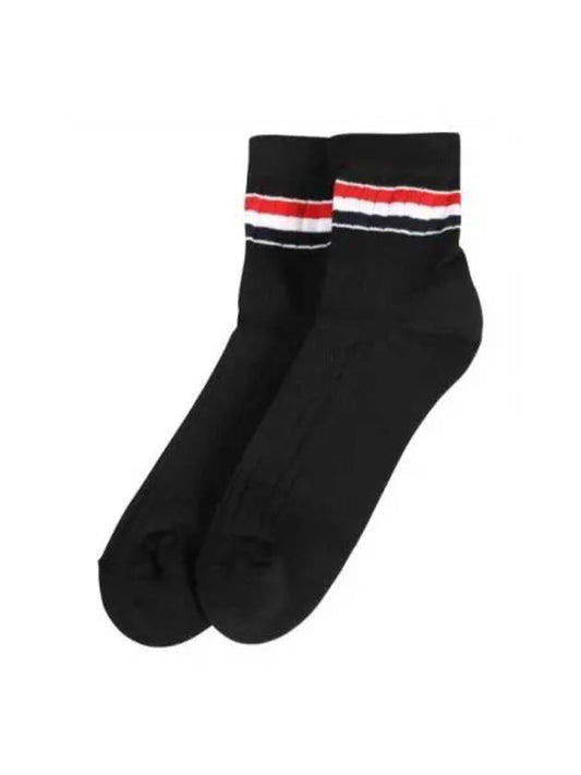 Three Stripes Ankle Socks Black White MAS150A Y3022 - THOM BROWNE - BALAAN 1