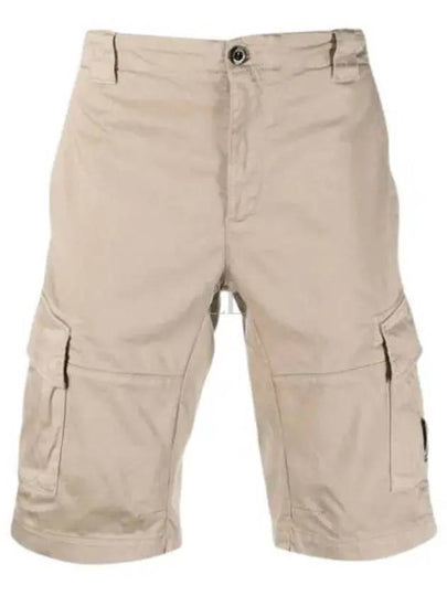 Men's Stretch Satin Lens Cargo Shorts Beige - CP COMPANY - BALAAN 2