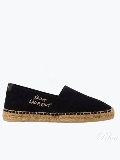 Women's Monogram Espadrilles Black - SAINT LAURENT - BALAAN 2