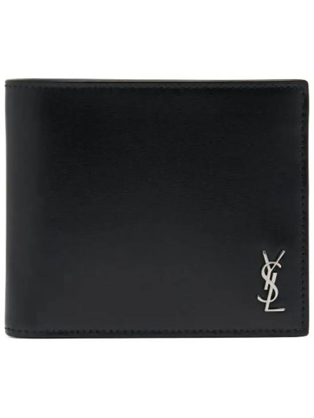 Tiny Cassandre East West Wallet in Matte Leather Black - SAINT LAURENT - BALAAN 6