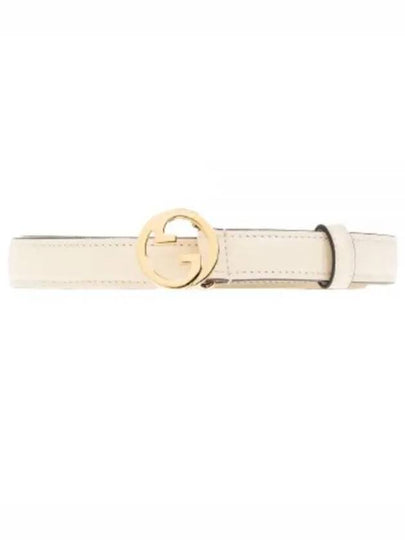 Blondie Thin Leather Belt White - GUCCI - BALAAN 2