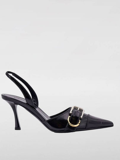 Pooh Crocodile Effect Leather Metal Buckle Strap Slingback Heel Black - GIVENCHY - BALAAN 2