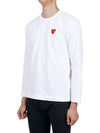 Red Heart Wappen Long Sleeve T-Shirt White - COMME DES GARCONS - BALAAN 4