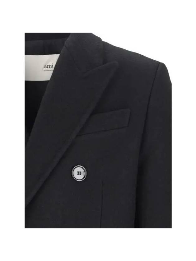 Wool Double Coat Black - AMI - BALAAN 6