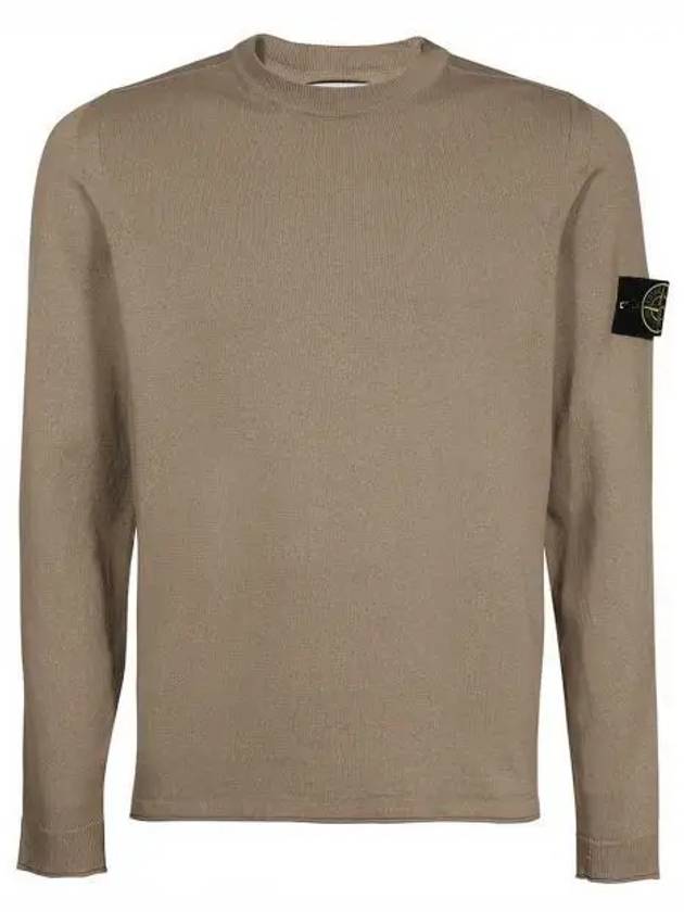 Wappen Patch Crew Neck Cotton Knit Top Grey - STONE ISLAND - BALAAN 2