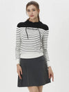 Women s striped hooded knit sweater DE3WSW261BK - DUVIK - BALAAN 9