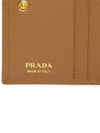 Gold Triangle Logo Saffiano Half Wallet Caramel - PRADA - BALAAN 9