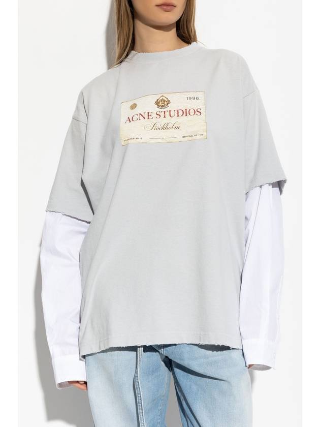 Acne Studios Printed T-shirt, Women's, Grey - ACNE STUDIOS - BALAAN 3