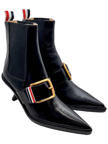 Vitello Curved Heel Buckle Chelsea Boots FFH221C L0059 001 - THOM BROWNE - BALAAN 1