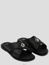 Alias CD Diamond Grained Calfskin Sandals Black - DIOR - BALAAN 3