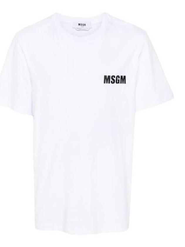 Logo Print Cotton Short Sleeve T-Shirt White - MSGM - BALAAN 2