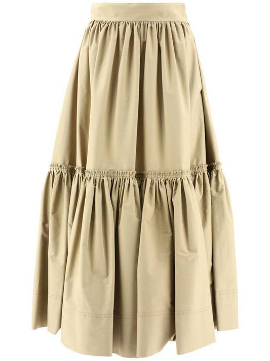 Flare Midi Pleats Skirt Beige - DIOR - BALAAN 1