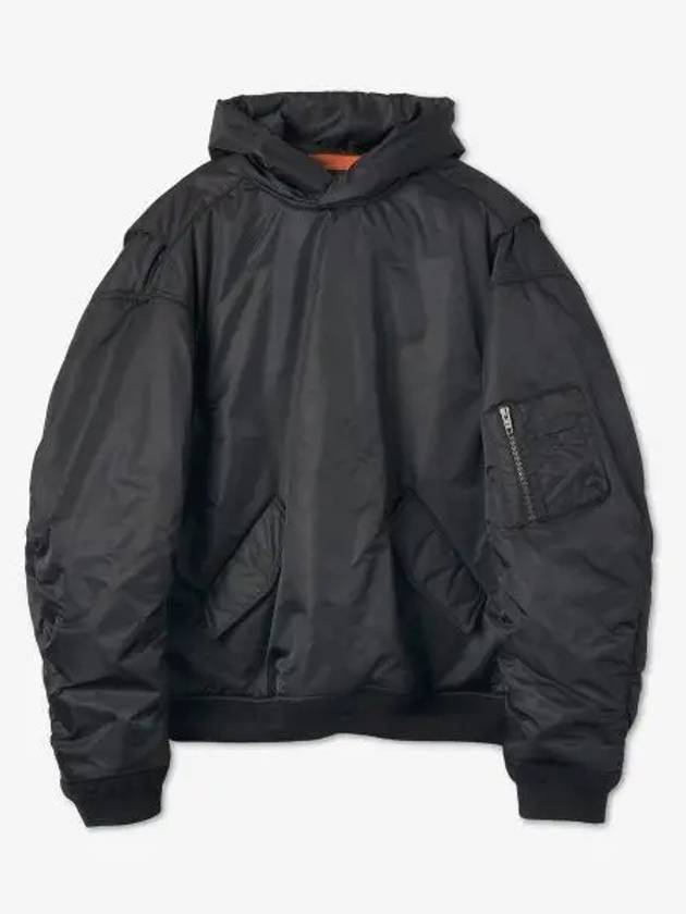 Sporty B Over Bomber Hoodie Black - BALENCIAGA - BALAAN 2