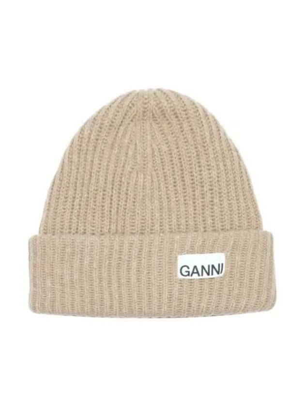 Logo Recycled Wool Beanie Starfish - GANNI - 2