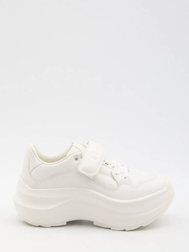 Wave Wedge Leather Low Top Sneakers White - GUCCI - BALAAN 2